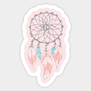 Dreamcatcher boho style. Hand drawing. Sticker